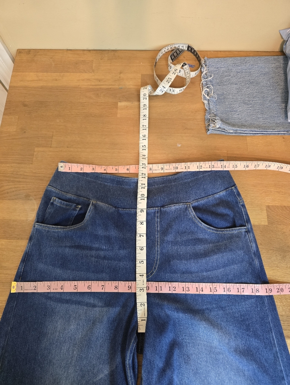 Halara Flex High Waisted Pockets Baggy Wide Leg Jeans Blue Wash Women M Petite - Picture 10 of 12